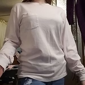 Very light pink long sleeve shirt w/ pocket